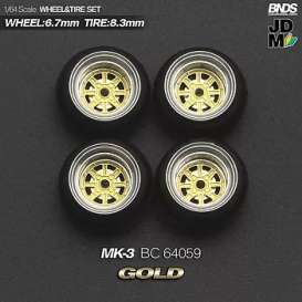 Wheels & tires Rims & tires - 2021 gold/chrome - 1:64 - Mot Hobby - BC64059 - MotBC64059 | The Diecast Company