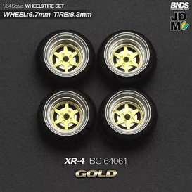 Wheels & tires Rims & tires - 2021 gold/chrome - 1:64 - Mot Hobby - BC64061 - MotBC64061 | The Diecast Company