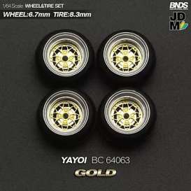 Wheels & tires Rims & tires - 2021 gold/chrome - 1:64 - Mot Hobby - BC64063 - MotBC64063 | The Diecast Company