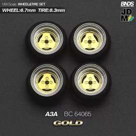 Wheels & tires Rims & tires - 2021 gold/chrome - 1:64 - Mot Hobby - BC64065 - MotBC64065 | The Diecast Company
