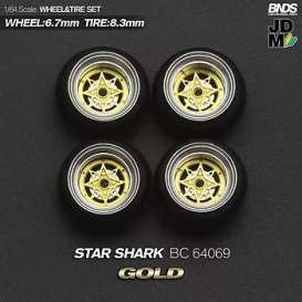 Wheels & tires Rims & tires - 2021 gold/chrome - 1:64 - Mot Hobby - BC64069 - MotBC64069 | The Diecast Company