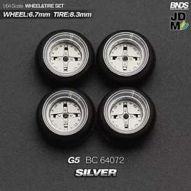 Wheels & tires Rims & tires - 2021 silver/chrome - 1:64 - Mot Hobby - BC64072 - MotBC64072 | The Diecast Company