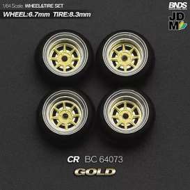 Wheels & tires Rims & tires - 2021 gold/chrome - 1:64 - Mot Hobby - BC64073 - MotBC64073 | The Diecast Company