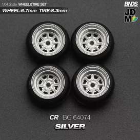 Wheels & tires Rims & tires - 2021 silver/chrome - 1:64 - Mot Hobby - BC64074 - MotBC64074 | The Diecast Company