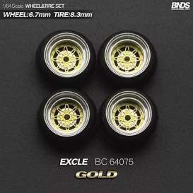 Wheels & tires Rims & tires - 2021 gold/chrome - 1:64 - Mot Hobby - BC64075 - MotBC64075 | The Diecast Company