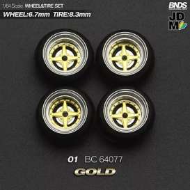 Wheels & tires Rims & tires - 2021 gold/chrome - 1:64 - Mot Hobby - BC64077 - MotBC64077 | The Diecast Company