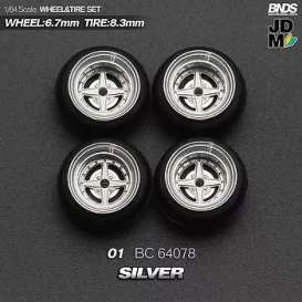 Wheels & tires Rims & tires - 2021 silver/chrome - 1:64 - Mot Hobby - BC64078 - MotBC64078 | The Diecast Company