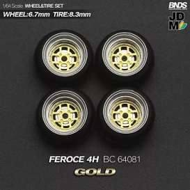 Wheels & tires Rims & tires - 2021 gold/chrome - 1:64 - Mot Hobby - BC64081 - MotBC64081 | The Diecast Company