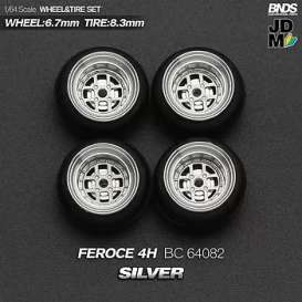 Wheels & tires Rims & tires - 2021 silver/chrome - 1:64 - Mot Hobby - BC64082 - MotBC64082 | The Diecast Company