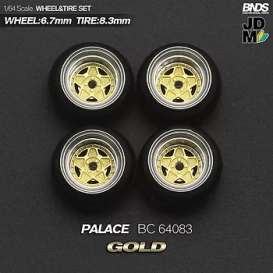 Wheels & tires Rims & tires - 2021 gold/chrome - 1:64 - Mot Hobby - BC64083 - MotBC64083 | The Diecast Company
