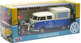 Volkswagen  - Pick-up Bus *Mobile Cafe* blue/white - 1:24 - Motor Max - 79721 - mmax79721 | The Diecast Company