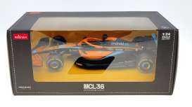 McLaren  - F1 MCL36 #4 2022 orange/blue/black - 1:24 - Rastar - 56800 - rastar56800-4 | The Diecast Company