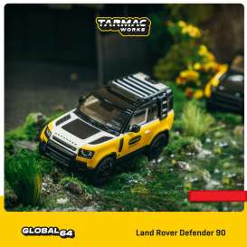 Land Rover  - Defender 90 yellow/black/white - 1:64 - Tarmac - T64G-019-TE - TC-T64G019TE | The Diecast Company