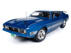 Ford  - Mustang Mach 1 1973 blue - 1:18 - Auto World - AMM1323 - AMM1323 | The Diecast Company