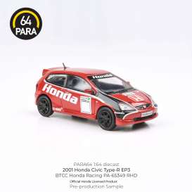 Honda  - Civic Type R EP3  2001 red/white/black - 1:64 - Para64 - 64349 - pa65349rhd | The Diecast Company