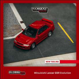 Mitsubishi  - Lancer red - 1:64 - Tarmac - T64G-048-RE - TC-T64G048RE | The Diecast Company