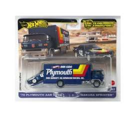 Plymouth  - AAR Cuda & Sakura Sprinter blue/yellow/orange - 1:64 - Hotwheels - HRV38 - hwmvHRV38 | The Diecast Company