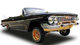 Chevrolet  - Impala convertible Lowrider 1961 black/gold - 1:18 - SunStar - 2111 - sun2111 | The Diecast Company
