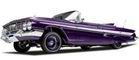 Chevrolet  - Impala convertible Lowrider 1961 purple/chrome - 1:18 - SunStar - 2110 - sun2110 | The Diecast Company