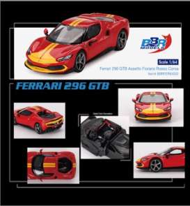 Ferrari  - 296 GTB 2023 red - 1:64 - BBR - BBRFER64002 - BBRFER64002 | The Diecast Company