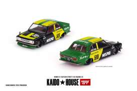 Datsun  - 510 Street 1969 black/yellow/green - 1:64 - Mini GT - KHMG131 - MGTKHMG131 | The Diecast Company